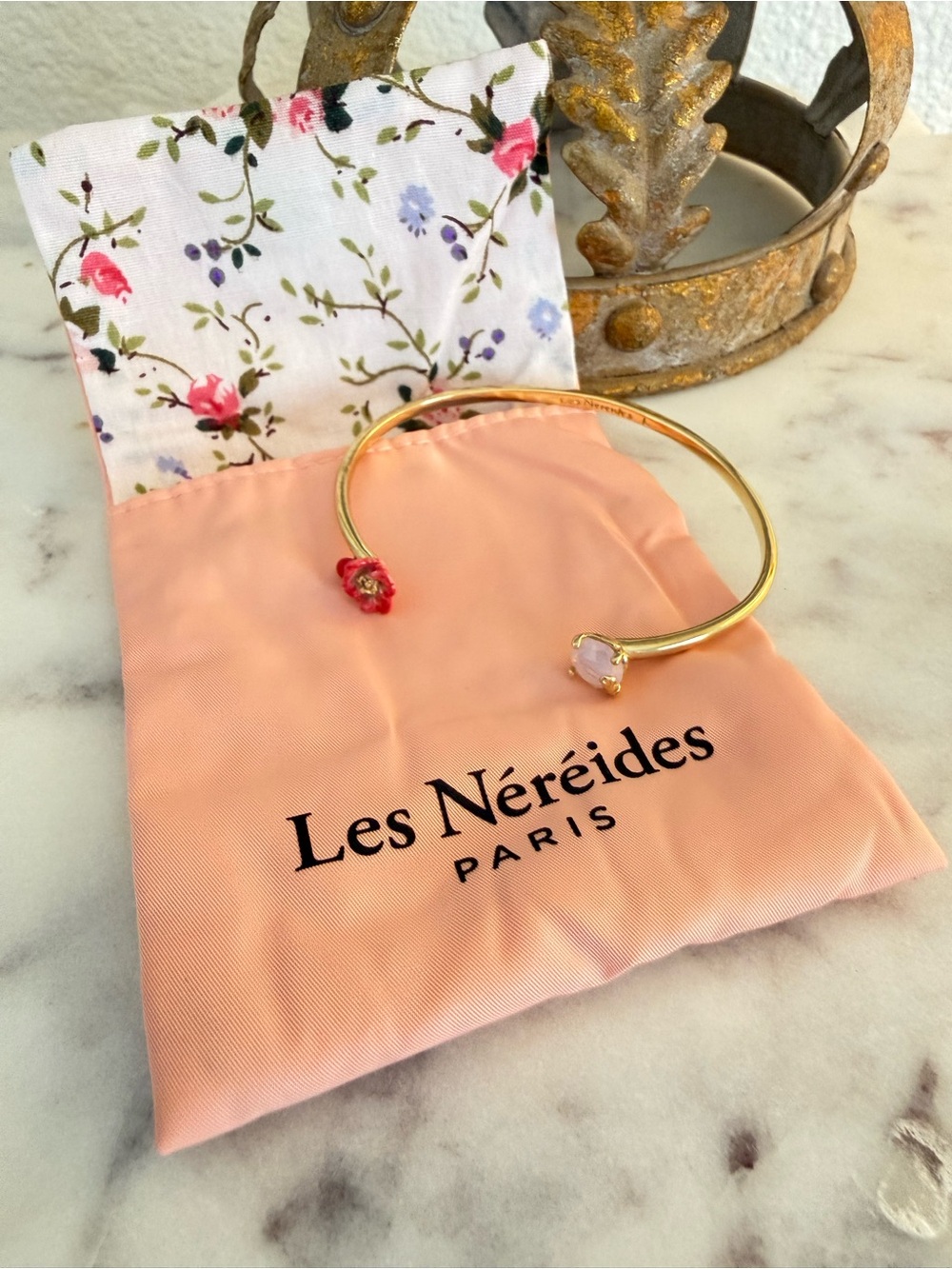 Vintage Les Néréides Paris Poppy Crystal Bracelet